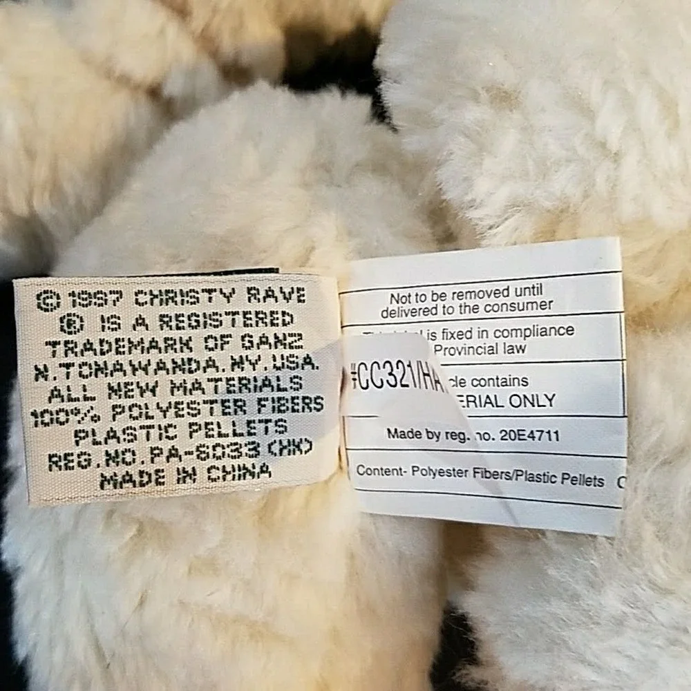Ganz Cottage Collectibles Hattie Cream Bunny Plush Hat Pearls 1997 Christy Rave